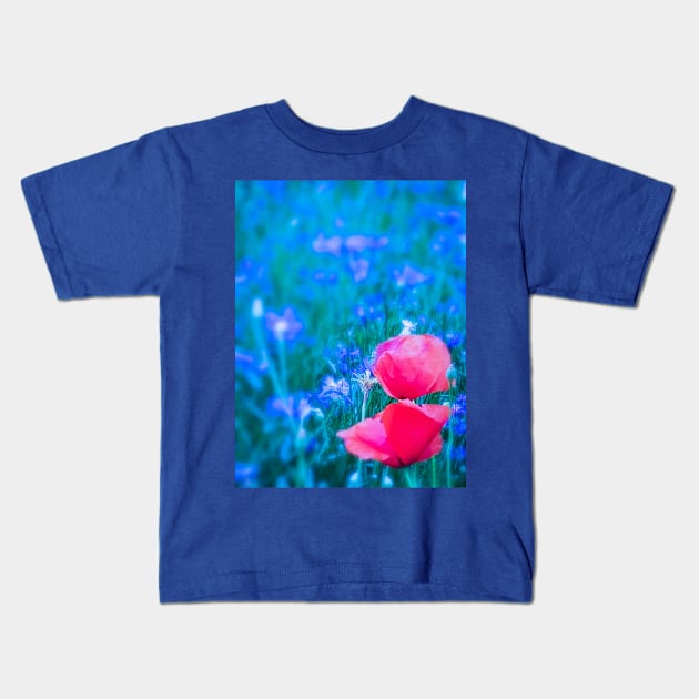 Poppies Kids T-Shirt by danieljanda